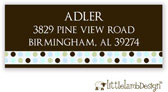 Little Lamb Design Address Labels - Blue Dotted