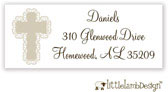 Little Lamb Design Address Labels - Beige Cross