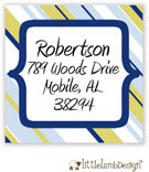 Little Lamb Design Address Labels - Blue Stripes