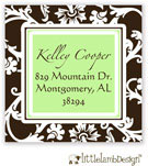 Little Lamb Design Address Labels - Brown Floral