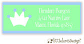 Little Lamb Design Address Labels - Blue and Green Crown