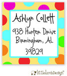 Little Lamb Design Address Labels - Colorful Dots