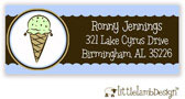 Little Lamb Design Address Labels - Blue Ice Cream Cone