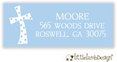 Little Lamb Design Address Labels - Blue Cross