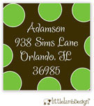 Little Lamb Design Address Labels - Big Green Dots