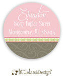 Little Lamb Design Address Labels - Elegant Pink and Gray