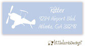 Little Lamb Design Address Labels - Blue Airplane