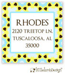 Little Lamb Design Address Labels - Blue and Yellow Pattern