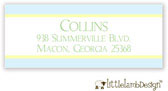 Little Lamb Design Address Labels - Blue and Yellow Striped