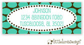 Little Lamb Design Address Labels - Brown and Green Fun Dots