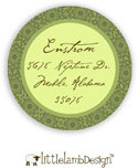 Little Lamb Design Address Labels - Elegant Green Floral