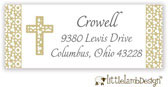 Little Lamb Design Address Labels - Beige Cross