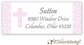 Little Lamb Design Address Labels - Pink Cross