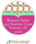 Little Lamb Design Address Labels - Funky Pink and Green