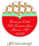 Little Lamb Design Address Labels - Funky Red and Green