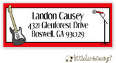 Little Lamb Design Address Labels - Guitar Boy