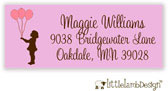 Little Lamb Design Address Labels - Girl Silhouette