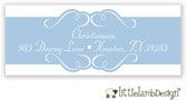 Little Lamb Design Address Labels - Blue Band