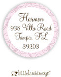Little Lamb Design Address Labels - Pink Swirls