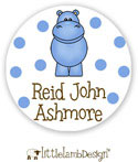 Little Lamb Design Waterproof Labels - Blue Hippo