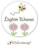 Little Lamb Design Waterproof Labels - Butterfly and Flowers