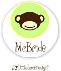 Little Lamb Design Waterproof Labels - Green Monkey Face