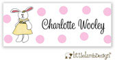 Little Lamb Design Waterproof Labels - Cute Bunny