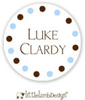 Little Lamb Design Waterproof Labels - Blue Dots