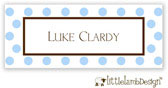 Little Lamb Design Waterproof Labels - Blue Dots