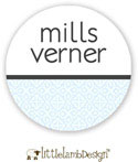 Little Lamb Design Waterproof Labels - Blue Lace