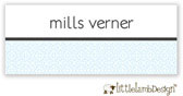 Little Lamb Design Waterproof Labels - Blue Lace