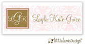 Little Lamb Design Waterproof Labels - Elegant Pink