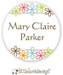 Little Lamb Design Waterproof Labels - Fun Flowers