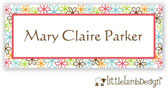 Little Lamb Design Waterproof Labels - Fun Flowers