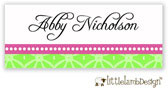 Little Lamb Design Waterproof Labels - Elegant Pink and Green