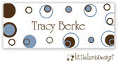 Little Lamb Design Waterproof Labels - Brown and Blue Dots