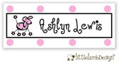 Little Lamb Design Waterproof Labels - Pink Poodle