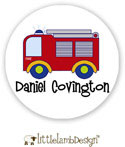 Little Lamb Design Waterproof Labels - Firetruck