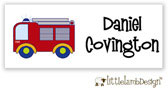 Little Lamb Design Waterproof Labels - Firetruck