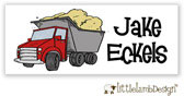 Little Lamb Design Waterproof Labels - Dumptruck
