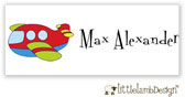 Little Lamb Design Waterproof Labels - Airplane