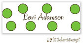 Little Lamb Design Waterproof Labels - Large Green Dots