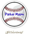 Little Lamb Design Waterproof Labels - Baseball