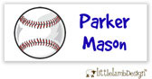 Little Lamb Design Waterproof Labels - Baseball