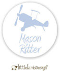 Little Lamb Design Waterproof Labels - Blue Plane
