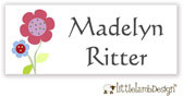 Little Lamb Design Waterproof Labels - Cute Flowers