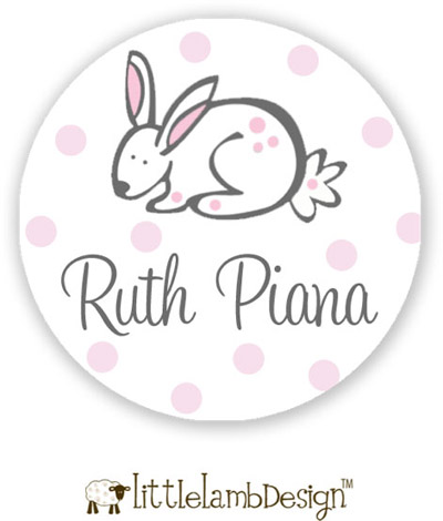 Little Lamb Design Waterproof Labels - Bunny