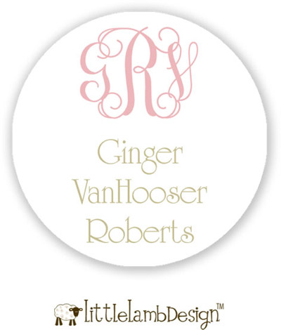 Little Lamb Design Waterproof Labels - Monogram Little Lamb Design Waterproof Labels - Monogram