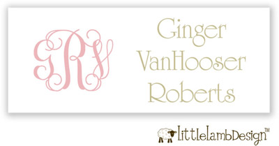 Little Lamb Design Waterproof Labels - Monogram Little Lamb Design Waterproof Labels - Monogram