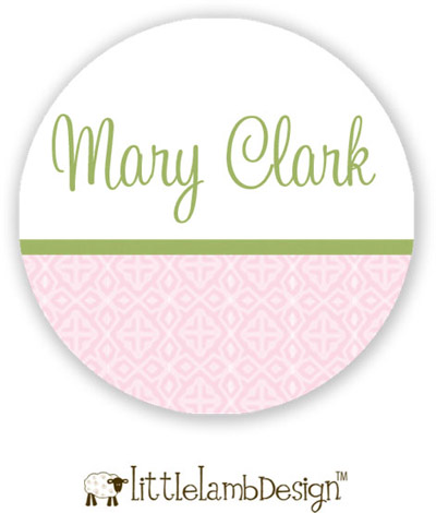 Little Lamb Design Waterproof Labels - Pink Lace Little Lamb Design Waterproof Labels - Pink Lace